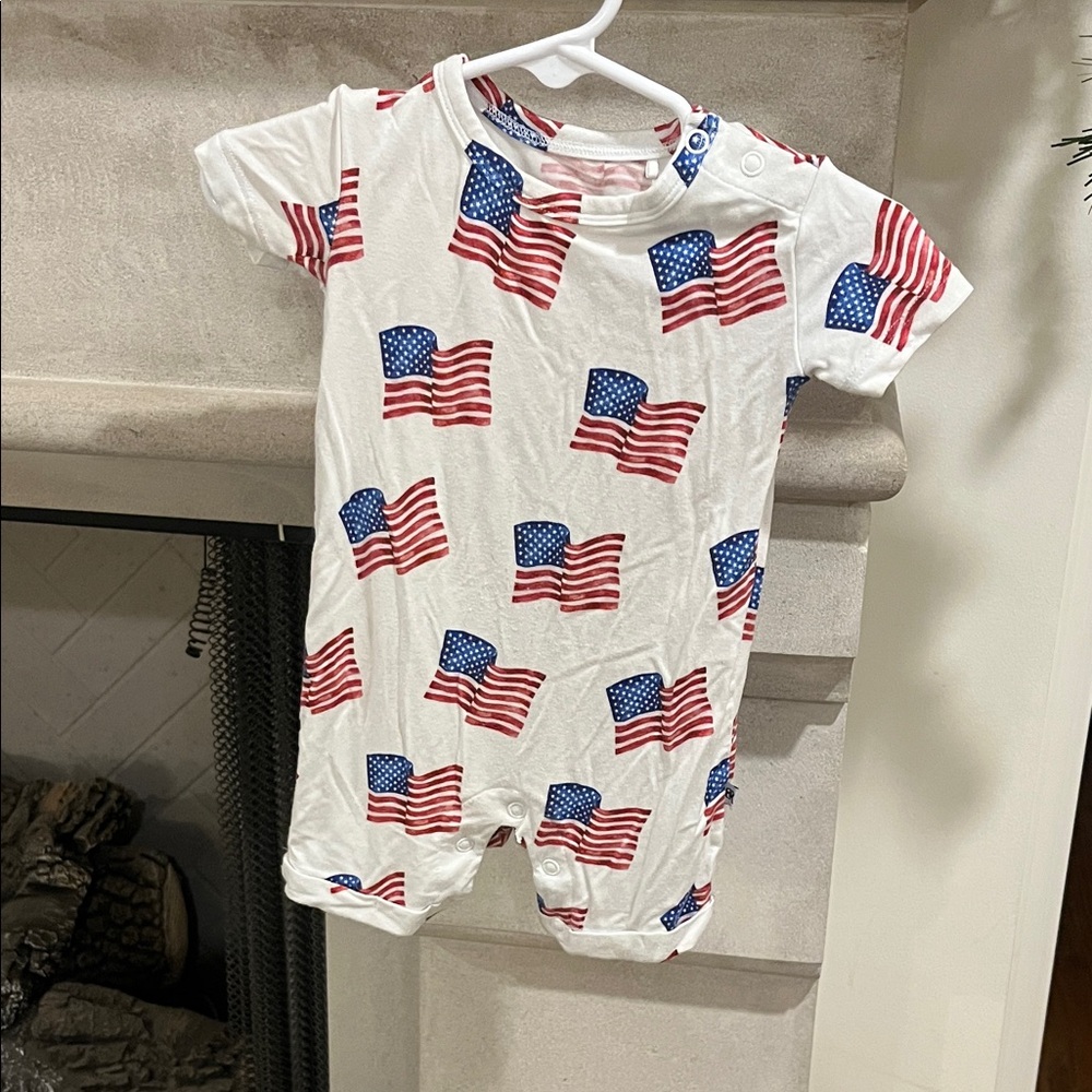 Patriotic Flag Print Kids One Piece